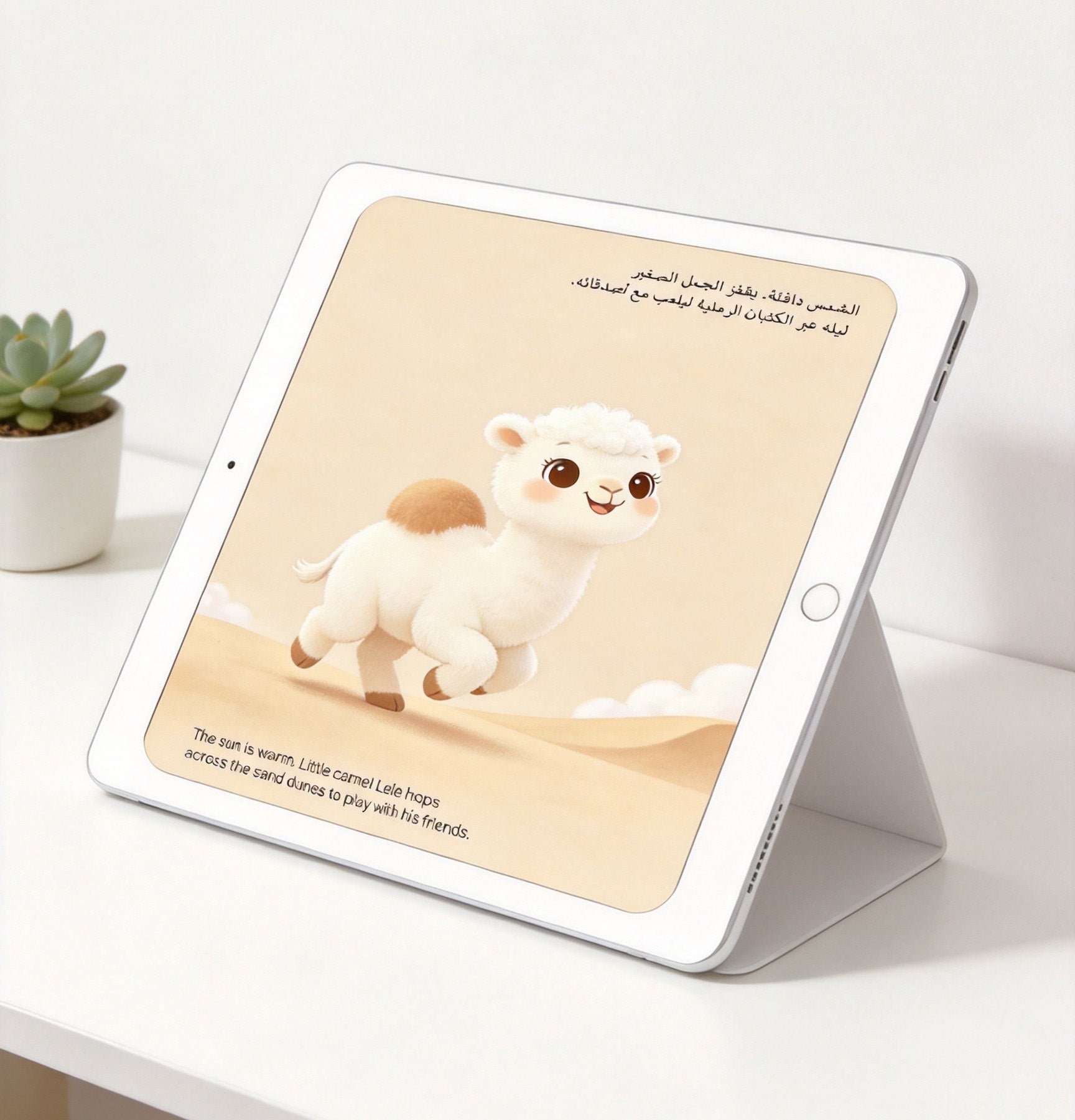	Arabic children's picture book - My Hidden Feelings in the Desert - iPad reading