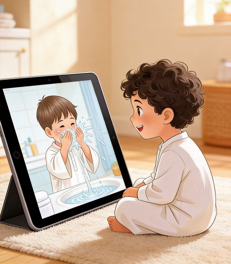 Arabic children's picture book - Sami's Morning Routine - iPad reading