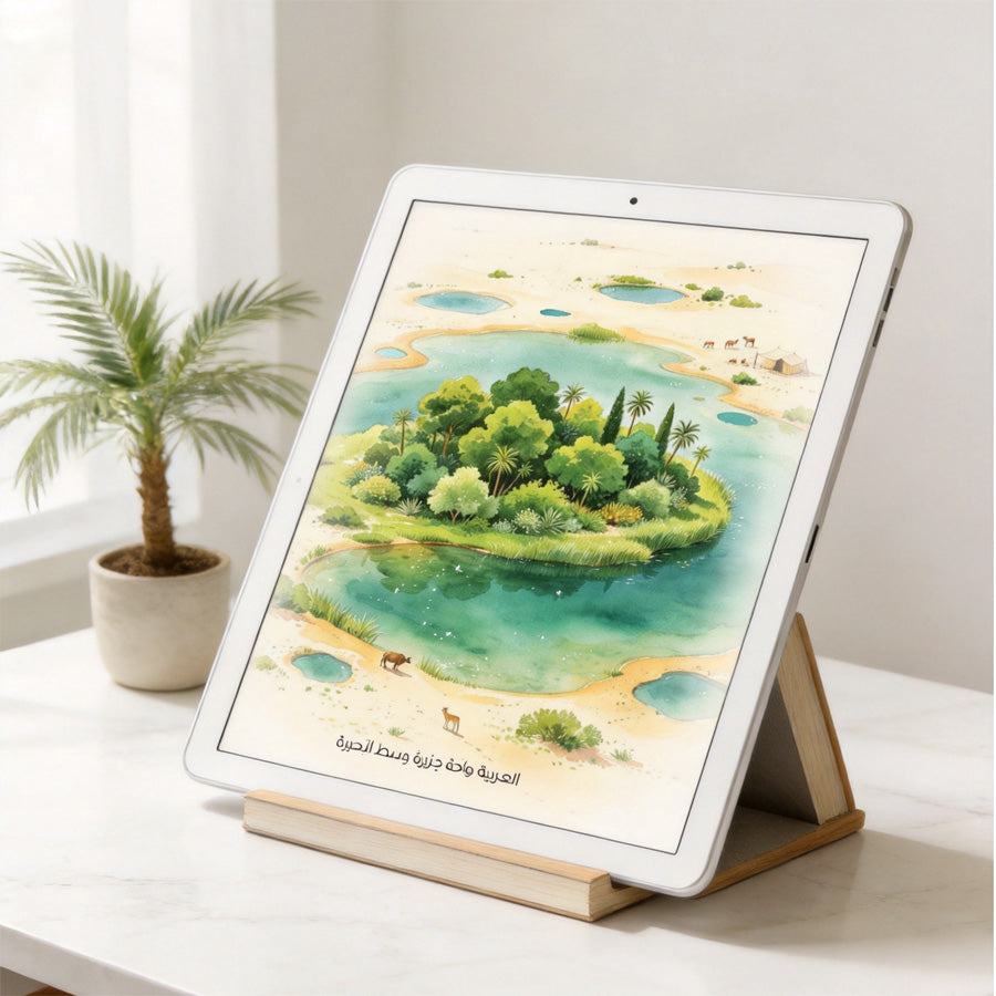 Arabic watercolor art book for kids - Desert Oasis Collection - iPad reading